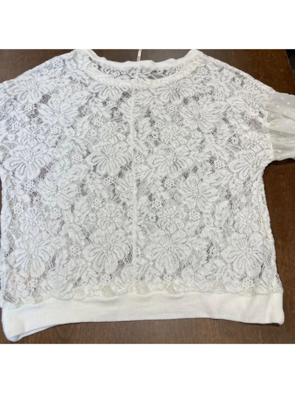 Free‎ People Something Like Love Lace Blouse Women's Size Small Bell Sleeves